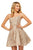 Sherri Hill - 52512 Metallic Lace Short Cocktail Dress In Pink and Gold