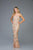 Scala - 48934 Embellished Fringed Sheath Evening Dress In Pink and Silver