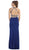 May Queen - Crisscrossed Cutout Jeweled Sheath Prom Gown