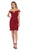May Queen - MQ1597 Lace Deep Off-Shoulder Sheath Dress In Red
