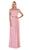 May Queen - MQ1611 Pleated Square A-Line Evening Dress In Pink