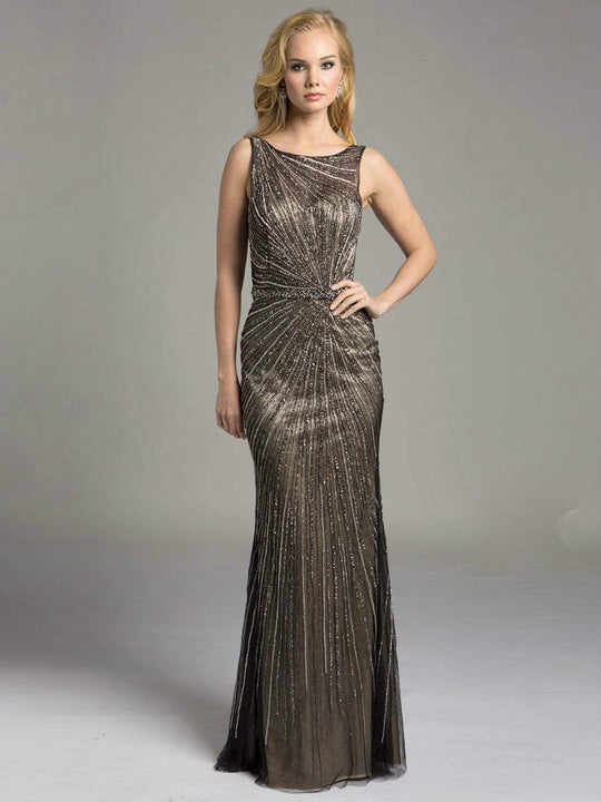 Lara Dresses - Sparkling  Long Gown 32938, Black, Gray