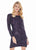 Ashley Lauren - 4122 Fully Beaded Long Sleeve Sheath Cocktail Dress In Purple