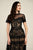 Tadashi Shoji - Lace Gathered Jewel A-Line Dress In Black and Neutral