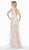 Ashley Lauren - 1392 Embroidered Organza A-line Dress In White and Neutral