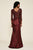 Tadashi Shoji - Scalloped Embroidered Bodice High Slit Gown In Red and Black