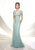 Mon Cheri - 116D32 V-Neck Scalloped Lace Evening Dress in Green