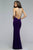 Bejeweled High Halter Chiffon Evening Gown with Side Cut-outs 7700