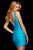Sherri Hill - 53082 Short Deep V-neck Ruched Sheath Dress In Blue