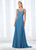 Cameron Blake - 118680 Beaded Lace Bateau Pleated A-line Gown In Blue