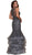 Beaded Lace Deep V-neck Ruffled Mermaid Dress