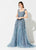 Ivonne D for Mon Cheri - 219D81 Embroidered V-neck Gown With Train In Blue and Multi-Color