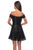 La Femme - 28155 Sequined Off-Shoulder A-line Dress In Black