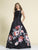 Dave & Johnny - A4185W Floral Bateau Evening Dress in Print
