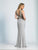 Dave & Johnny Intricately Beaded Illusion Paneled Dress in Gray