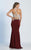 Dave & Johnny - A4881 Two Piece Illusion Halter Sheath Dress in White and Red