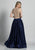 Dave & Johnny - A5268 Two-Piece Ornate Scalloped Hem Gown in Blue