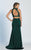 Dave & Johnny - A5325 Beaded High Halter Sheath Dress in Green