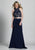 Dave & Johnny - A5325 Beaded High Halter Sheath Dress in Blue