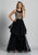 Dave & Johnny - A5607 Layered Jewel A-line Dress in Black