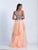 Dave & Johnny - A5607 Layered Jewel A-line Dress in Orange