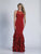 Dave & Johnny - A5626 Illusion Jewel Mermaid Dress in Red