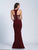 Dave & Johnny - A5649 Sleeveless V-neck Sheath Dress in Red