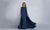 Dave & Johnny - A5805 Caped Bateau Sheath Dress in Blue