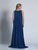 Dave & Johnny - A5805 Caped Bateau Sheath Dress in Blue