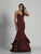 Dave & Johnny - A5861 Thin Strapped Sweetheart Mermaid Dress in Red