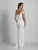 Dave & Johnny - A6073 Off Shoulder Lace Sheath Evening Gown in White