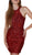 Nox Anabel Sleeveless Lace Halter Sheath Dress A612 In Red