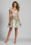 Dave & Johnny - Embroidered Cap Sleeve A-line Dress A6127  In White and Print