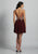 Dave & Johnny - A6226 Ornate Halter Cutout A-Line Dress in Red