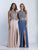Dave & Johnny - A6249 Two-Piece Illusion Jewel Lace Gown in Neutral and Blue