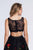 Dave & Johnny - A6255 Lace And Floral Embroidered Two Piece Dress In Black