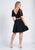Dave & Johnny - A6482 Two Piece Lace Sleeve Plunging V-neck Dress In Black