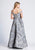 Dave & Johnny - A6629 Embellished Embroidered Off-Shoulder Ballgown In Silver