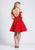 Dave & Johnny - A6692 Embellished Deep Sweetheart A-line Dress In Red