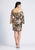 Dave & Johnny - A6697 Sequined Long Bell Sleeve Fitted Dress In Black and Gold