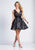 Dave & Johnny - A6728 Sleeveless Plunging V-neck A-line Dress In Black