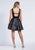 Dave & Johnny - A6728 Sleeveless Plunging V-neck A-line Dress In Black