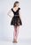 Dave & Johnny - A6967 Two Piece Lace V-neck Embroidered A-line Dress In Black