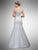 Dancing Queen - A7001 Sleeveless Beaded Lace Trumpet Gown in White