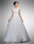 Dancing Queen - A7002 Embellished Lace Illusion Bateau Ballgown in White