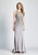 Dave & Johnny - A7161 Intricately Beaded Illusion Sheath Gown In Silver