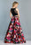 Dave & Johnny - A7221 Two-Piece Multi-Illusion Cutout Floral Gown In Floral and Print