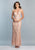Dave & Johnny - A7557 Crisscross-Strapped Wave Beaded Motif Gown In Pink