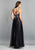 Dave & Johnny - A7616 Floral Embroidered Jewel Bodice A-Line Gown In Black