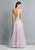 Dave & Johnny - A7927 Floral Embroidered Metallic Trimmed A-Line Gown In Pink
